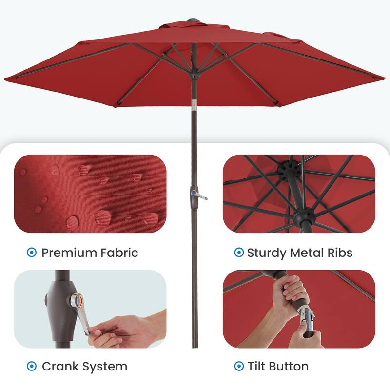 7.5-ft Patio Market Umbrella with UV-Risistance,Crank & Tilt