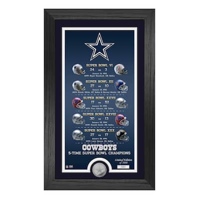 Dallas Cowboys "Legacy" Minted Coin Photo Mint - 12" x 20"