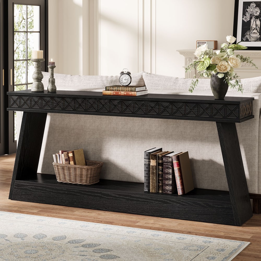 70.87 Inch Entryway Table, Narrow Console Table with Storage
