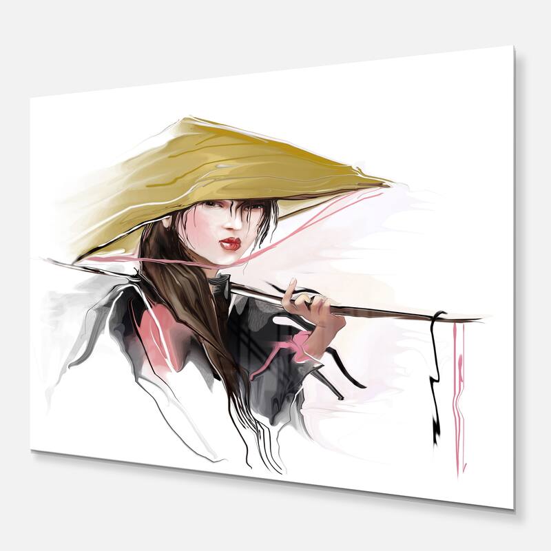 Designart 'Vietnamese Woman' Digital Art Portrait Metal Wall Art