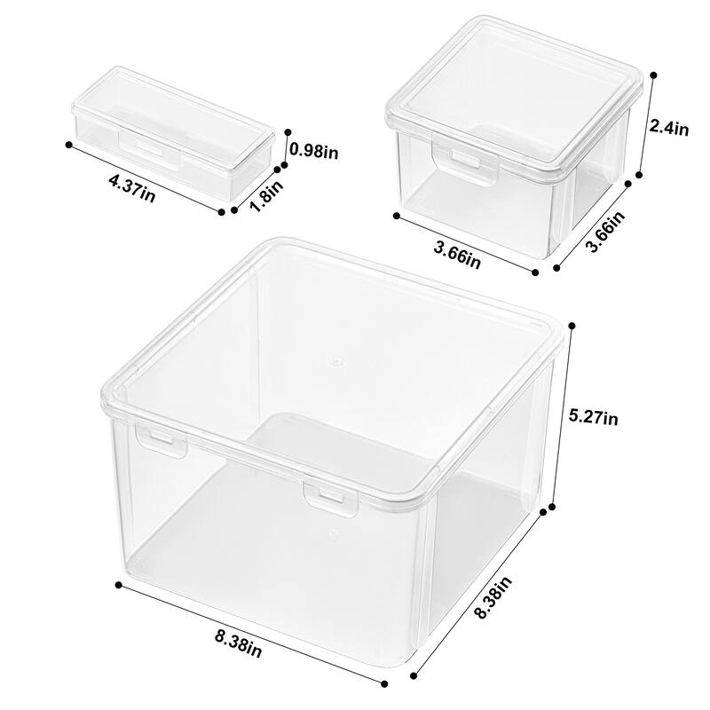 Sorbus 12-Piece Sewing and Craft Material Storage Set with Lids Box and Organizer - 8.3"L x 8.4"W x 5.1"H