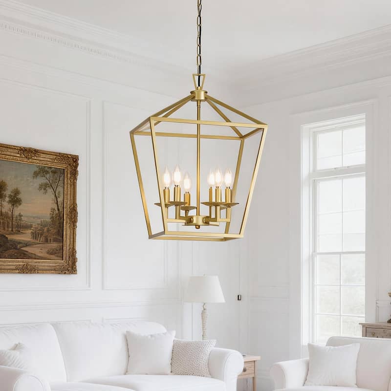 6 Soft Gold Light Pendant - 10.72"x10.72"x24"