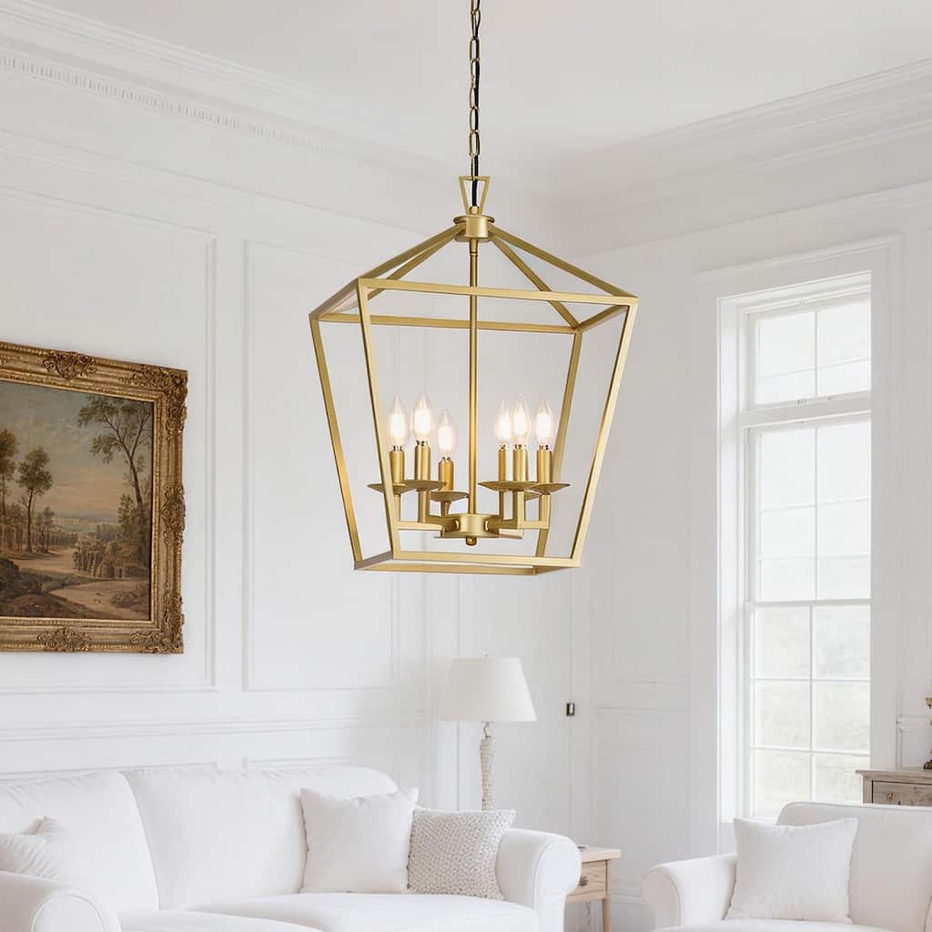 6 Soft Gold Light Pendant - 10.72"x10.72"x24"