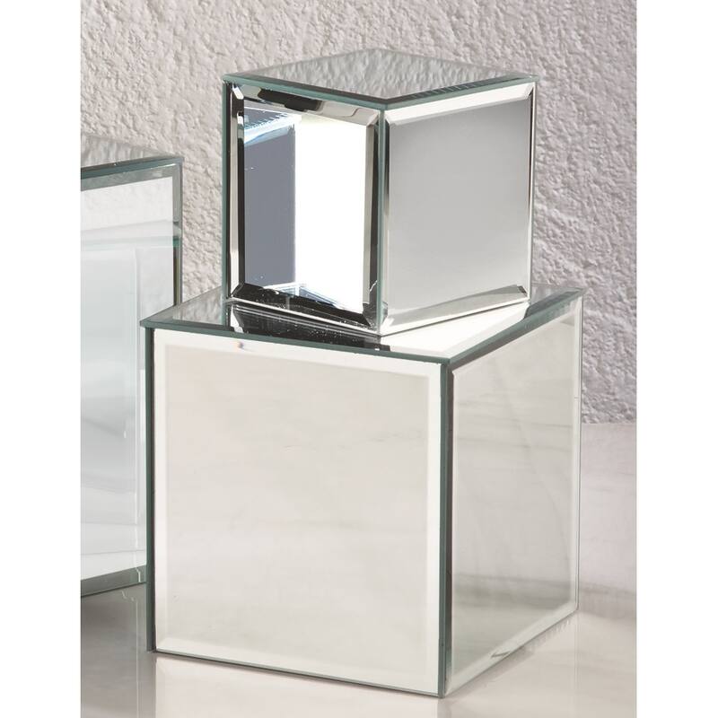 Square Glass Mirrored Riser Pedestals