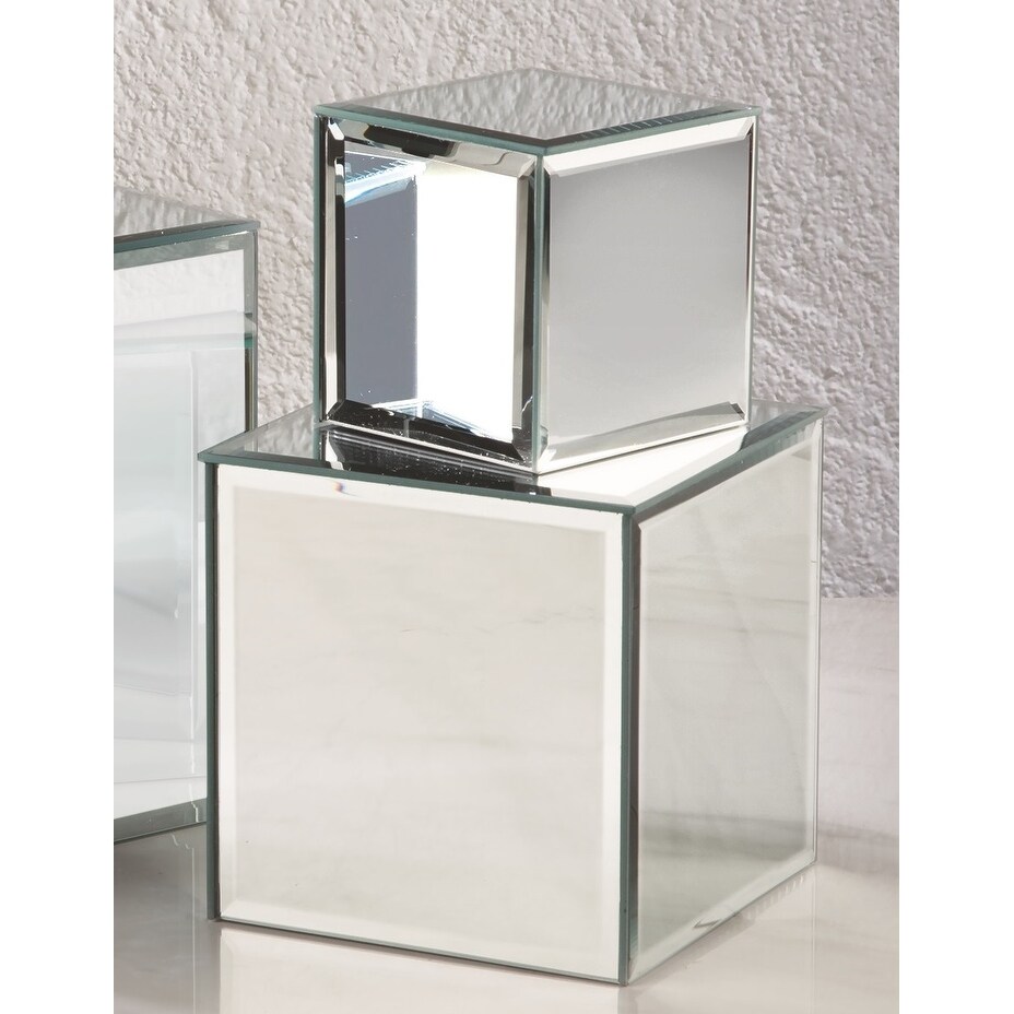 Square Glass Mirrored Riser Pedestals eBay