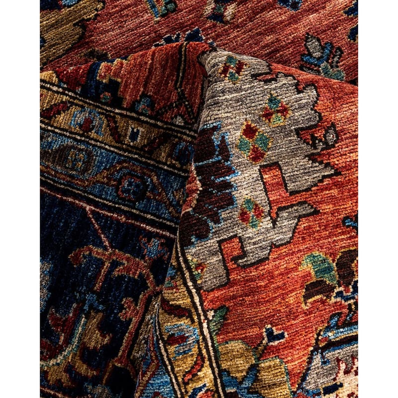 Serapi One-of-a-Kind Hand-Knotted Area Rug - Orange, 9' 0" x 11' 11" - 9' 0" x 11' 11"