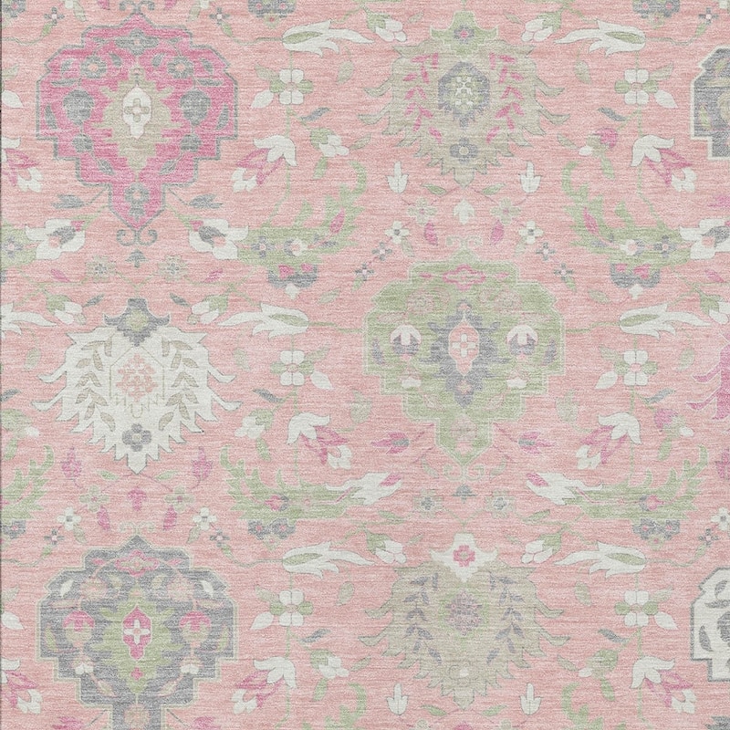 HomeRoots Damask Traditional Rectangle Outdoor Rug