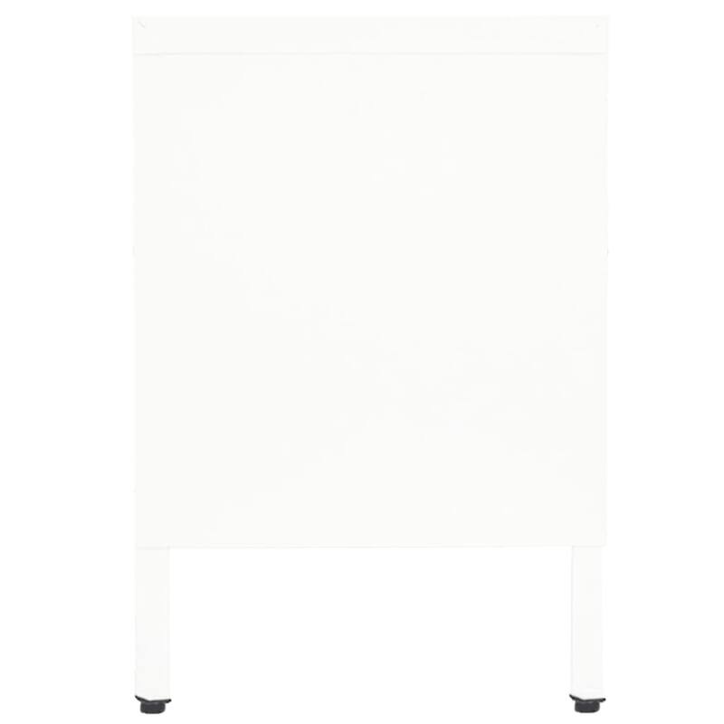 vidaXL TV Stand White 35.4"x11.8"x17.3" Steel and Glass - 35.4" x 11.8" x 17.3"