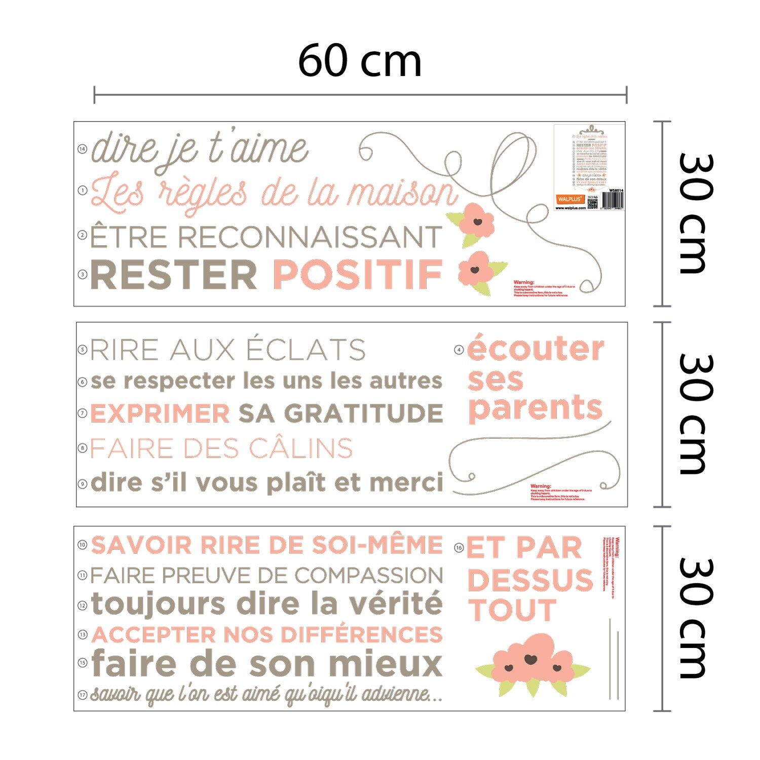 Shop Walplus Wall Sticker Decal Wall Diy Art Floral House French House Rule Overstock 31770419