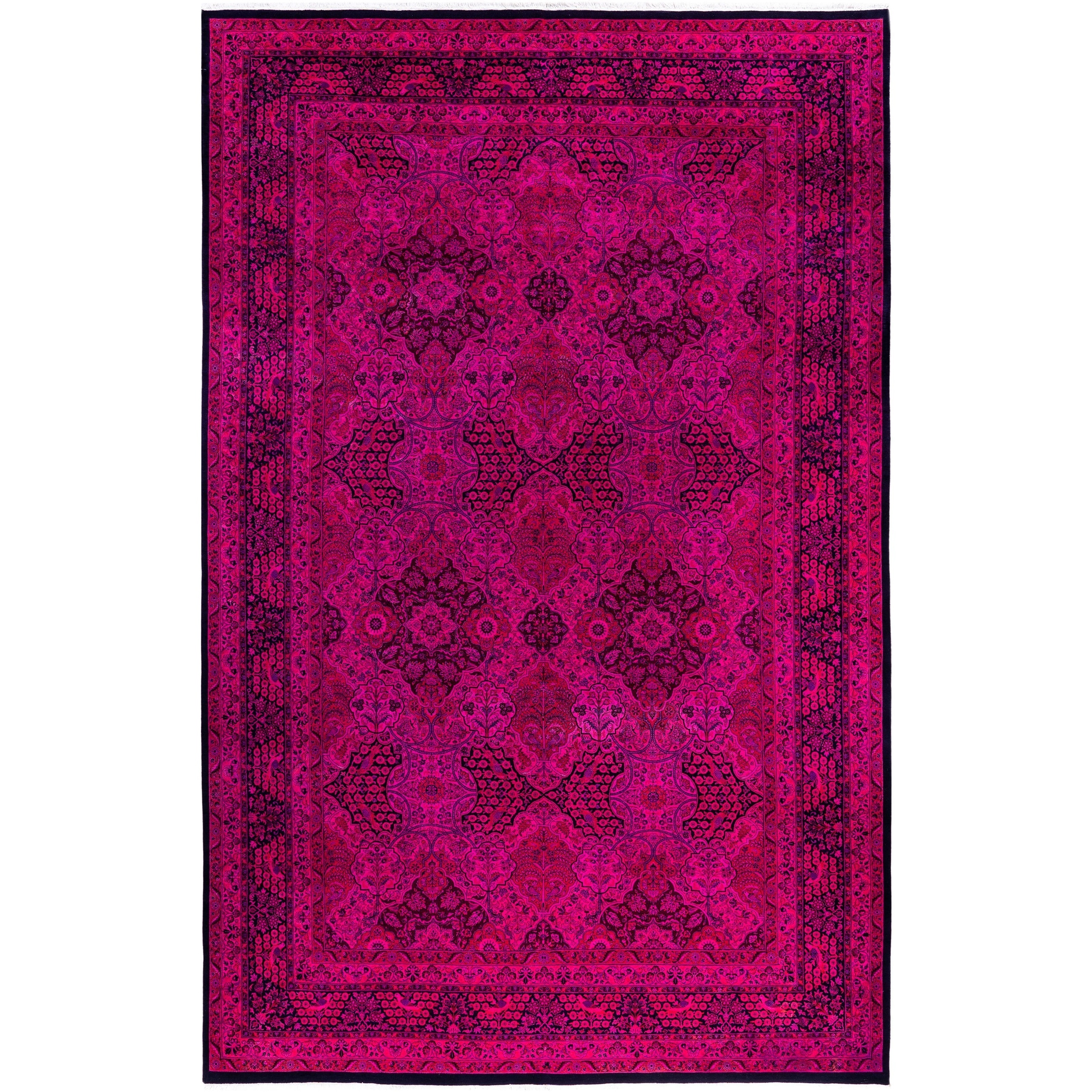 Overdyed One-of-a-Kind Hand-Knotted Area Rug - Pink - 10' 1" x 15' 7"