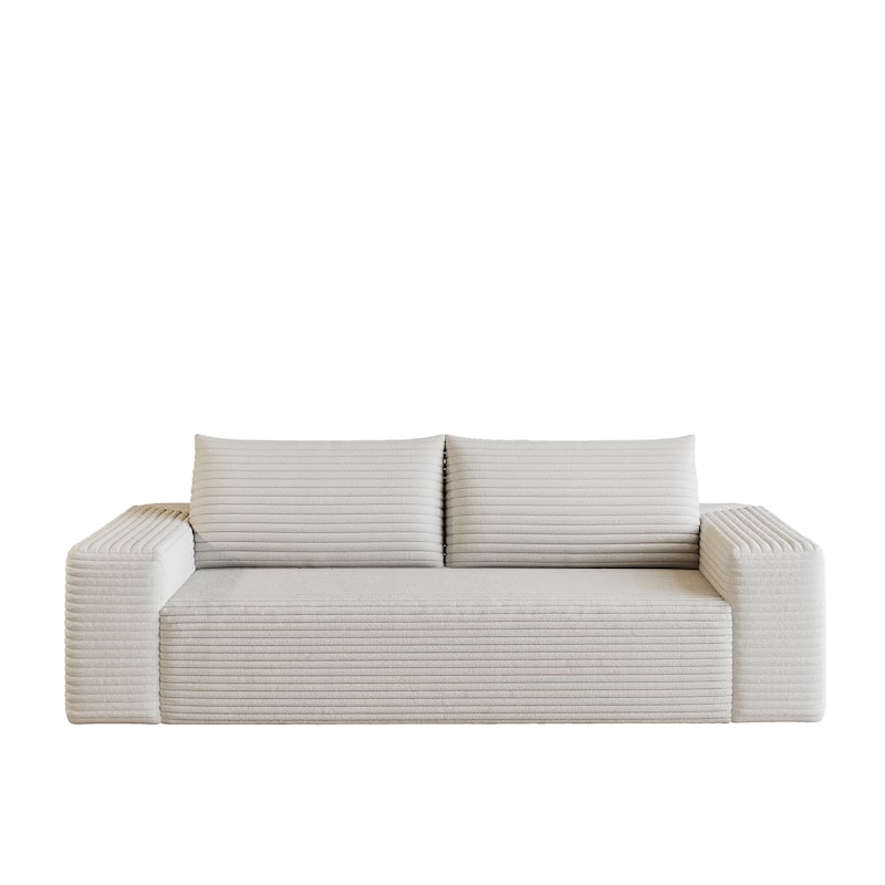 Corduroy Deep Seat Loveseat Sofa Ergonomic Couch