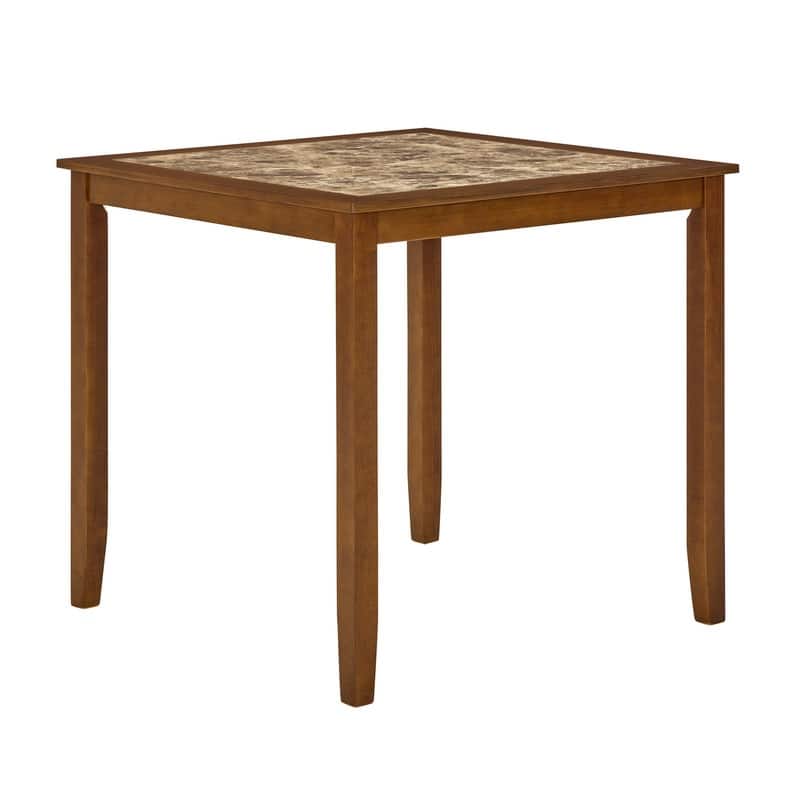 Retro Brown 5-Piece Dining Table Set with Chairs, Space-Saving Kitchen Breakfast Table