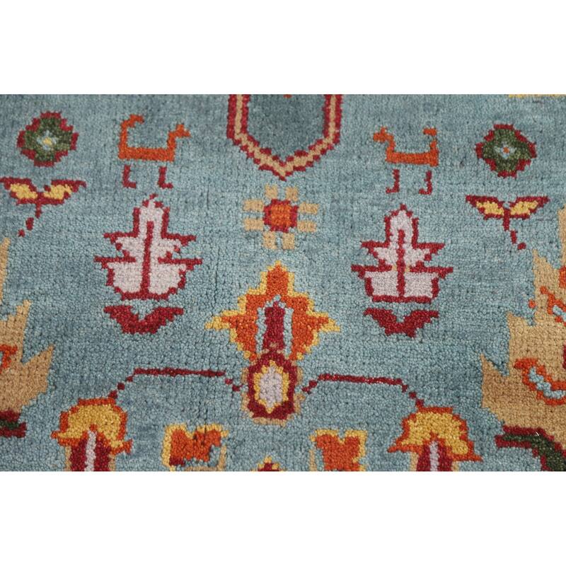 Hand Knotted Oriental 100% Wool Carpet Traditional Tribal Oranges & Rust Heriz (serapi) Area Rug - 11' 9'' X 8' 10''