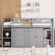 preview thumbnail 10 of 15, Twin Size Low Loft Bed with Pull Out Desk,Drawers,Cabinet and Shelves Gray - Twin