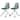 Set of 2 Ergonomic Office Armless Task Chairs with Wheels Plastic Fabric Padded Seat Curved Round Metal Wire Legs for Computer