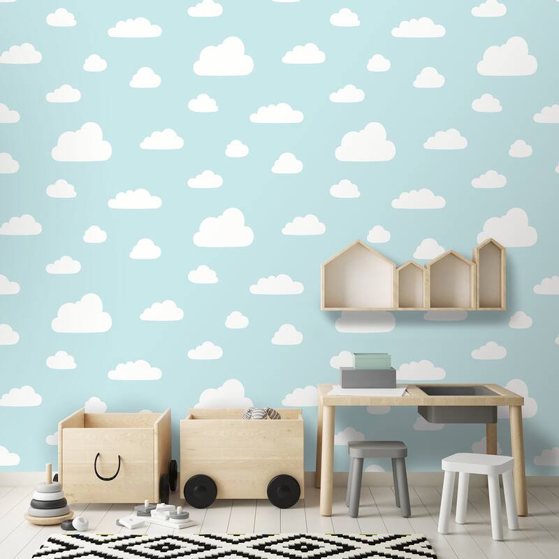 Veer Decor Clouds Pastel Wallpaper. - N/A