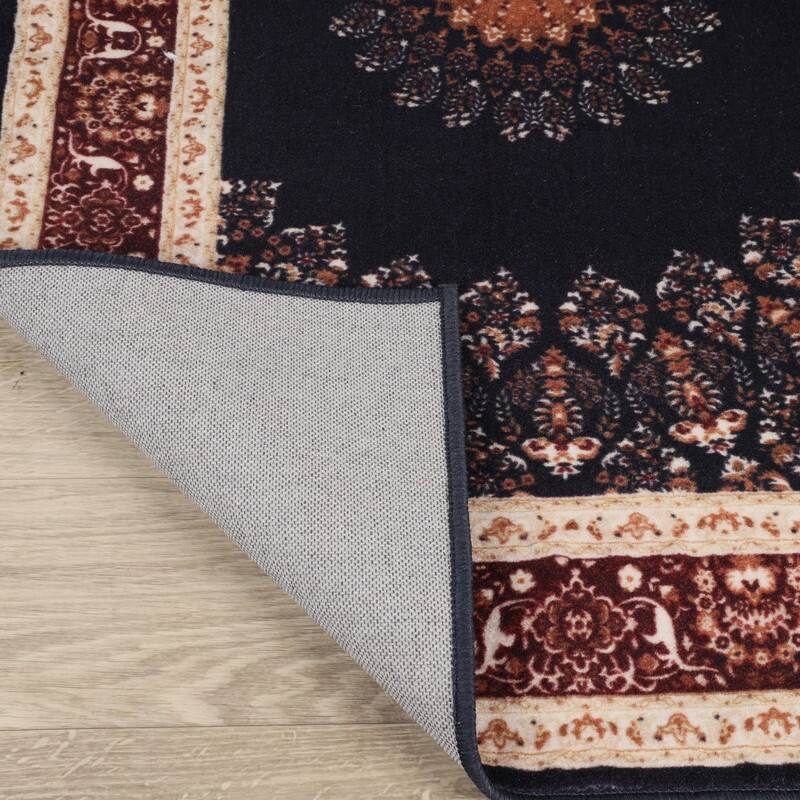 Superior Nanterre Floral Medallion Washable Indoor Runner or Area Rug