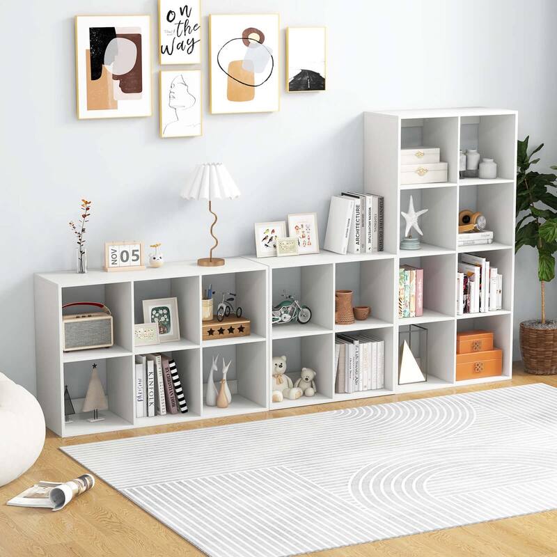 Costway 4/6/8/9-Cube Open Bookshelf with Anti-tip Kits Home Modern