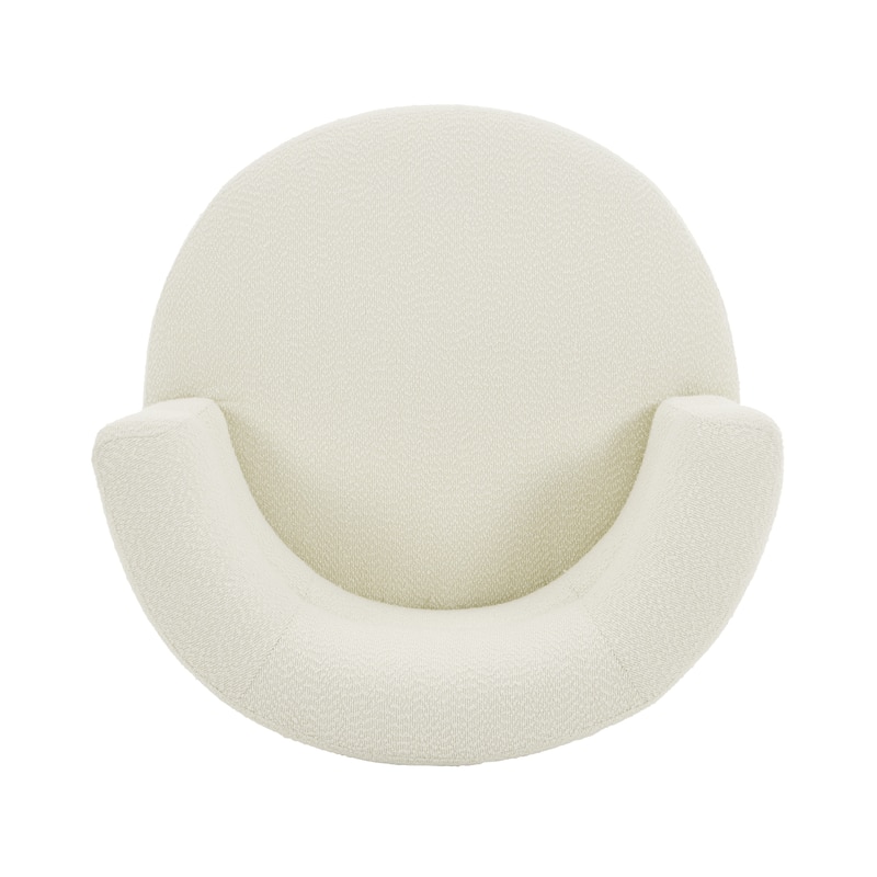 Roomfitters Contemporary 360° Swivel Barrel Chair, Premium Boucle Upholstered Accent Lounge Chair with 330 lbs, Cream White