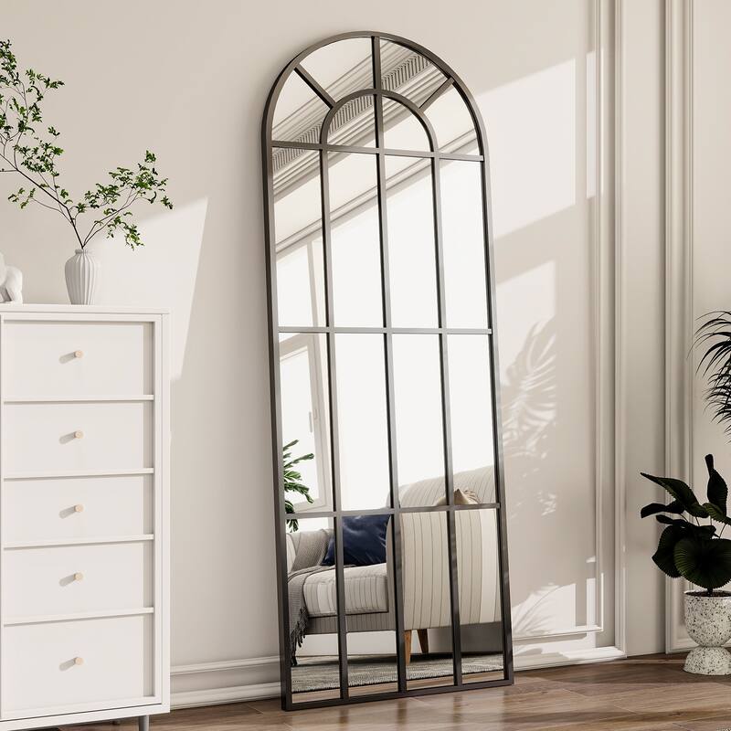 Windowpane Full Length Metal Wall Mirror