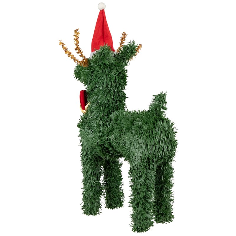 Pine Reindeer with Bell Artificial Christmas Decoration - 12"
