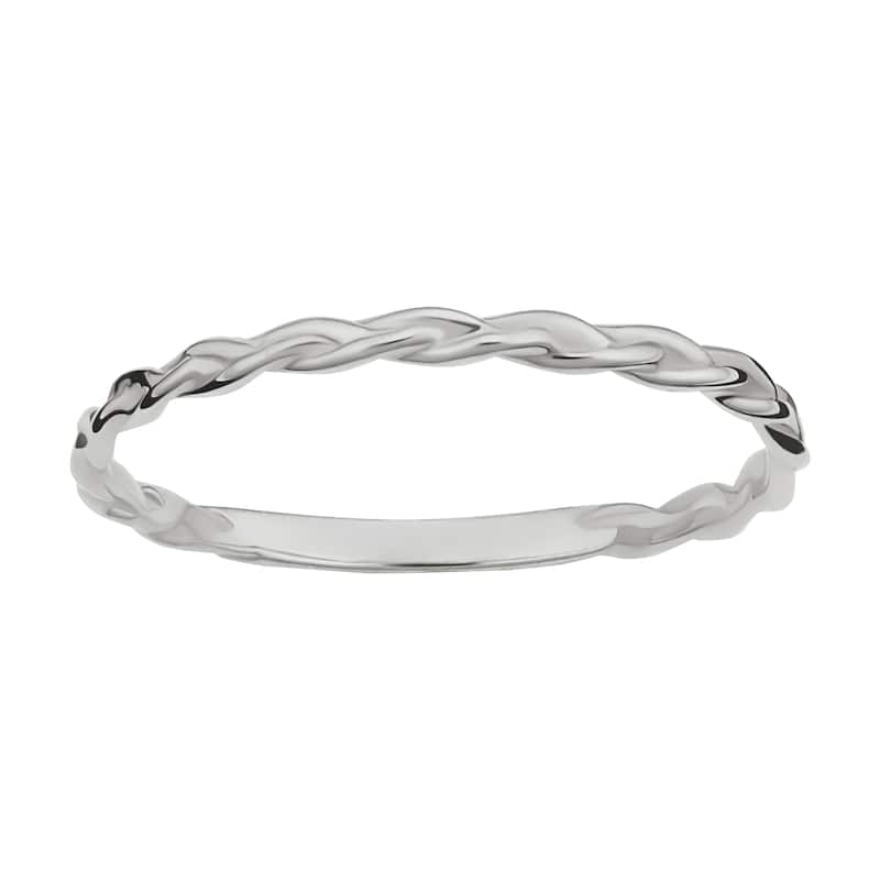 14k Yellow, White or Rose Gold Braided Band Ring for Women (1.6 millimeters)