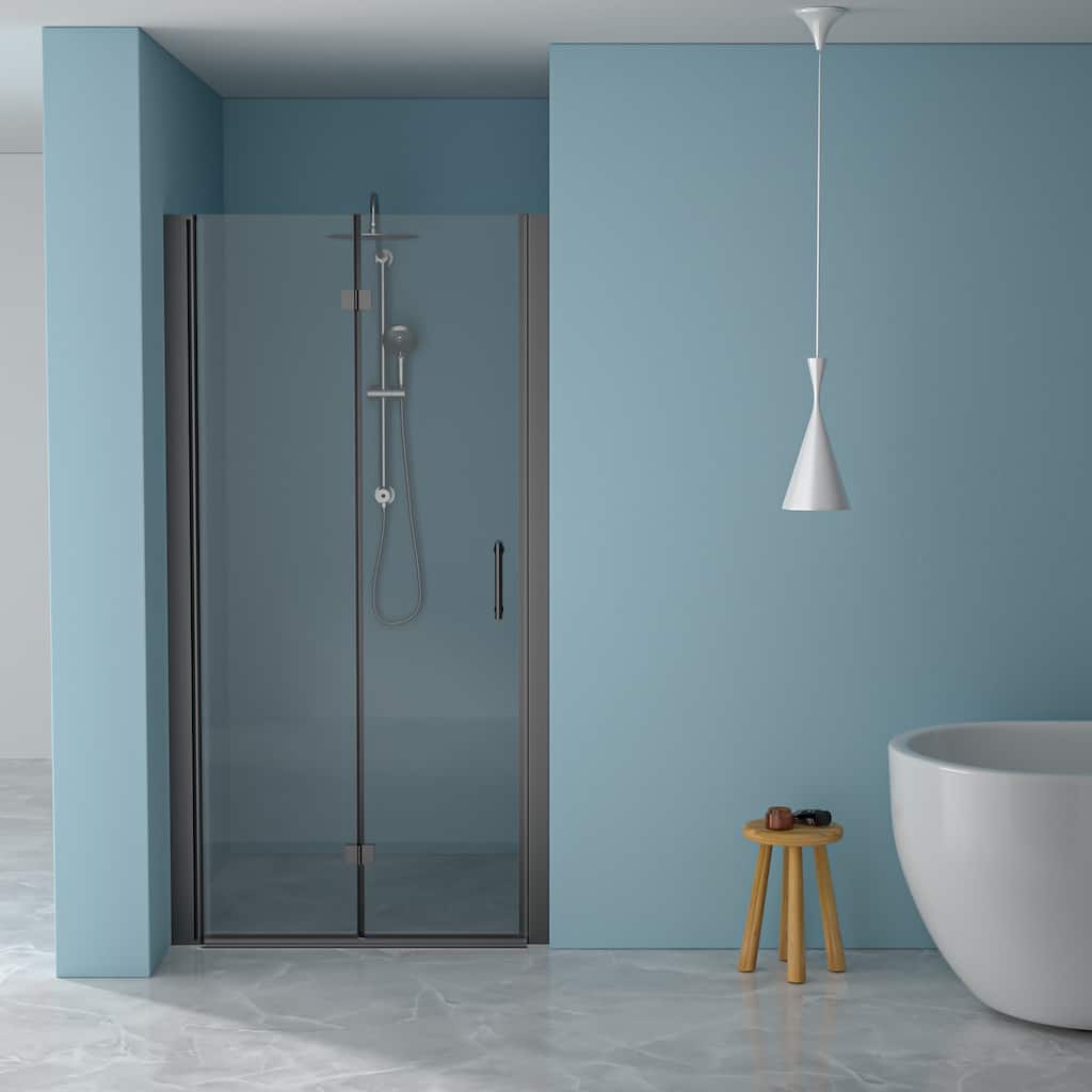 Fold Frameless Shower Door with Tempered Glass