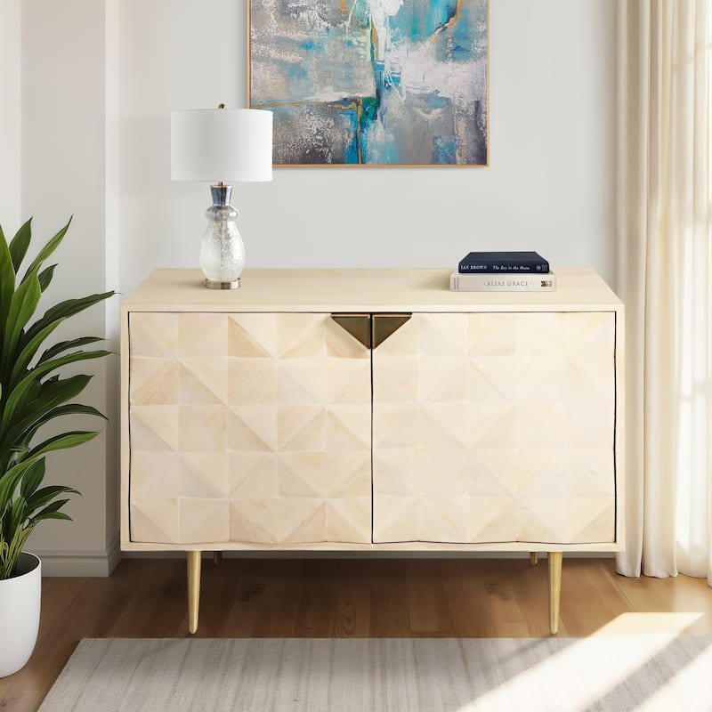 Wood Metal Modern Rectangle Chest - White, 40 in. - 40.0"