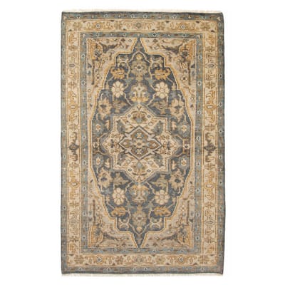 ECARPETGALLERY Hand-knotted Jules Serapi Navy Wool Rug - 5'0 x 8'1
