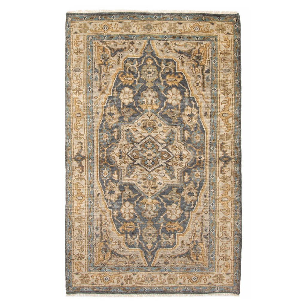 ECARPETGALLERY Hand-knotted Jules Serapi Navy Wool Rug - 5'0 x 8'1