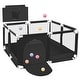 preview thumbnail 6 of 4, Infant 50"x50" 4-Panel Baby Playpen Foldable Playard with Basketball Hoop Black