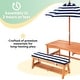 preview thumbnail 2 of 5, Wooden Table & Benches with Cushions & Umbrella, Navy
