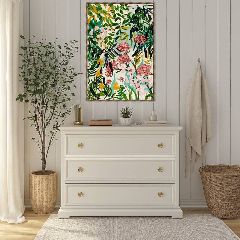 Floral Home by Dani Heyward Framed Canvas Wall Art Print