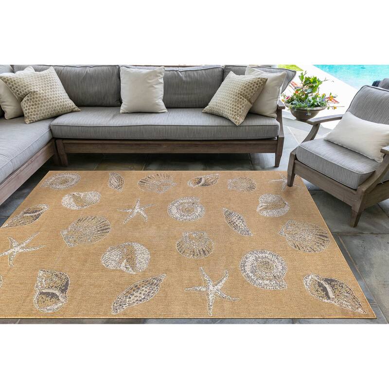Liora Manne Carmel Shells Casual Indoor/ Outdoor Flat Area Rug