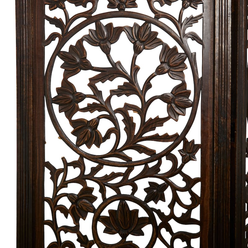 Brown MDF Traditional Room Divider Screen 72 x 80 x 1