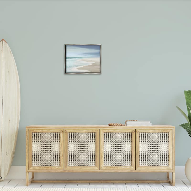 Stupell Beach Foam Landscape Framed Floater Canvas Wall Art Design by Maggie Olsen