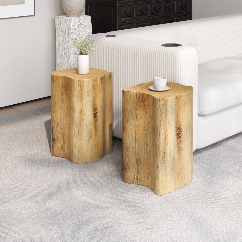2-in-1 Irregular MGO End Table, Split Design