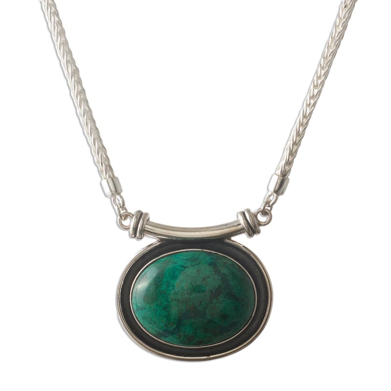Novica Handmade Mystical Medallion Chrysocolla Choker