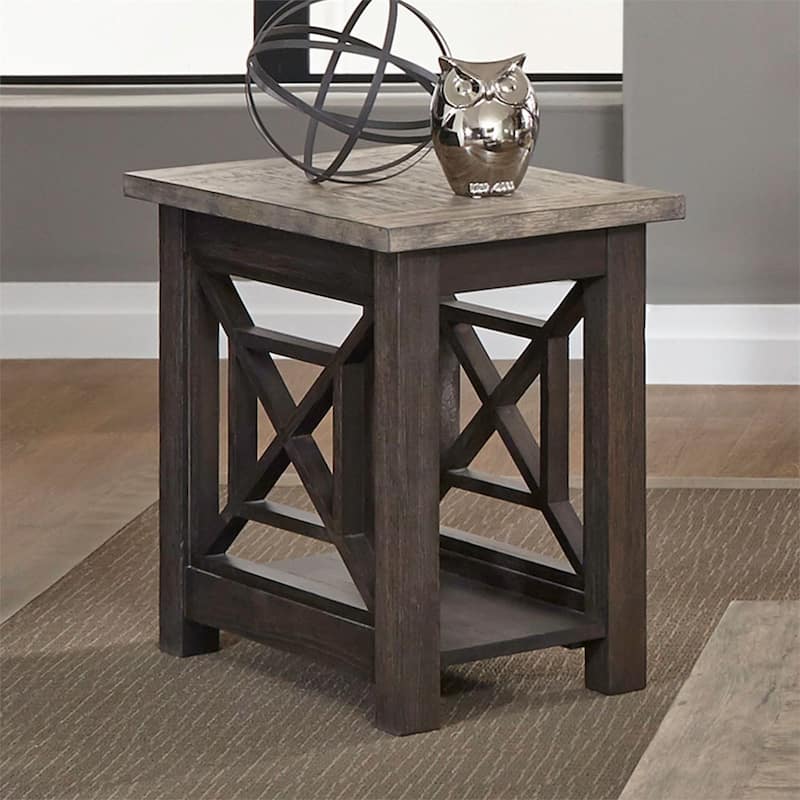 Heatherbrook Charcoal and Ash Chair Side Table - Charcoal and Ash