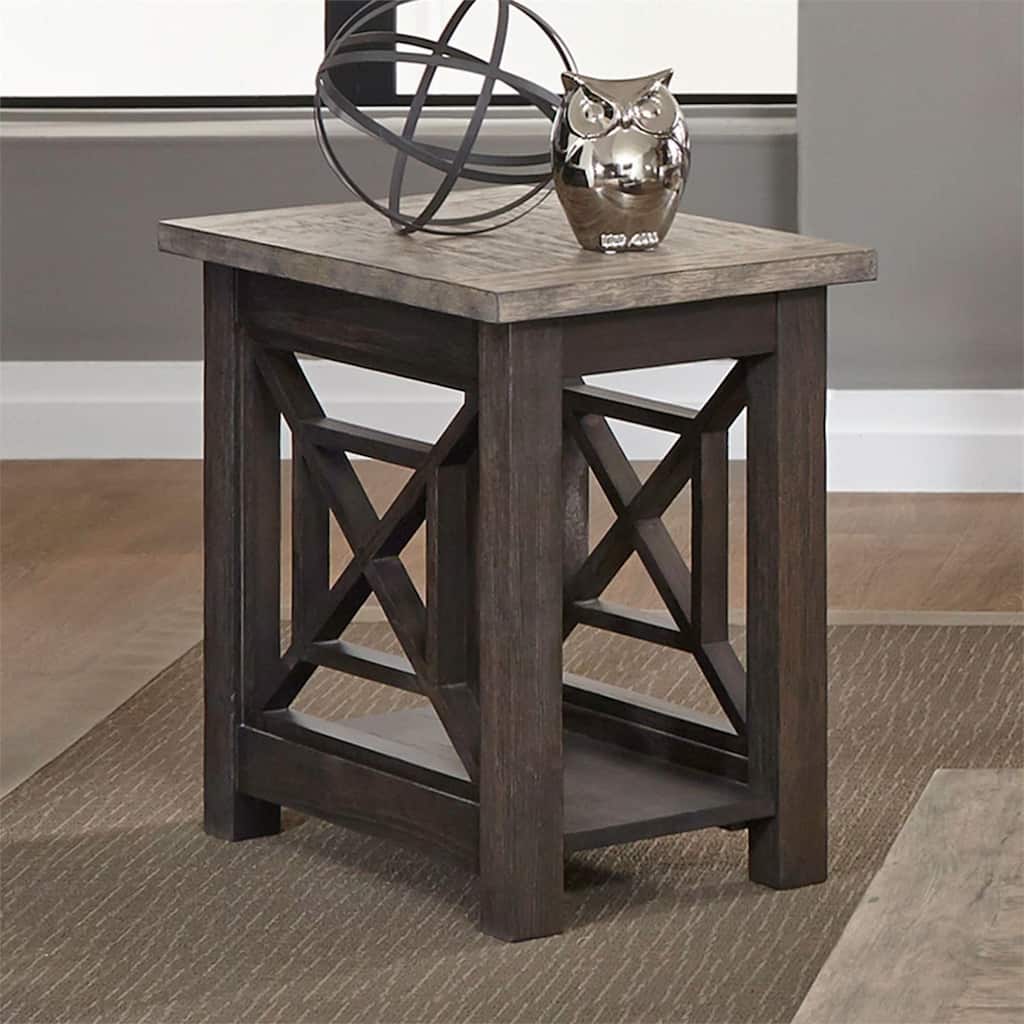 Heatherbrook Charcoal and Ash Chair Side Table
