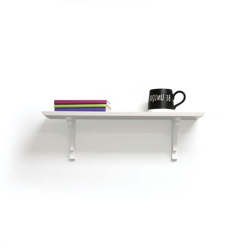 InPlace White Cottage Bracket Shelf - 24 in W x 7 in D x 7 in H