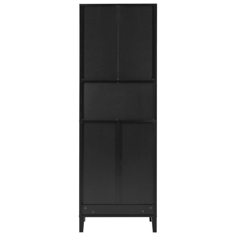 70.9" High Freestanding Tall Bathroom Cabinet with a Drawer, 2 Cabinets, 4 Soft-Close Doors, 2 Adjustable Shelves, Open Storage