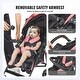 preview thumbnail 62 of 69, Carbon Steel Lightweight Stroller with Canopy, Recline and Foldable Frame - 30.71” L x 19.69” W x 40.94” H