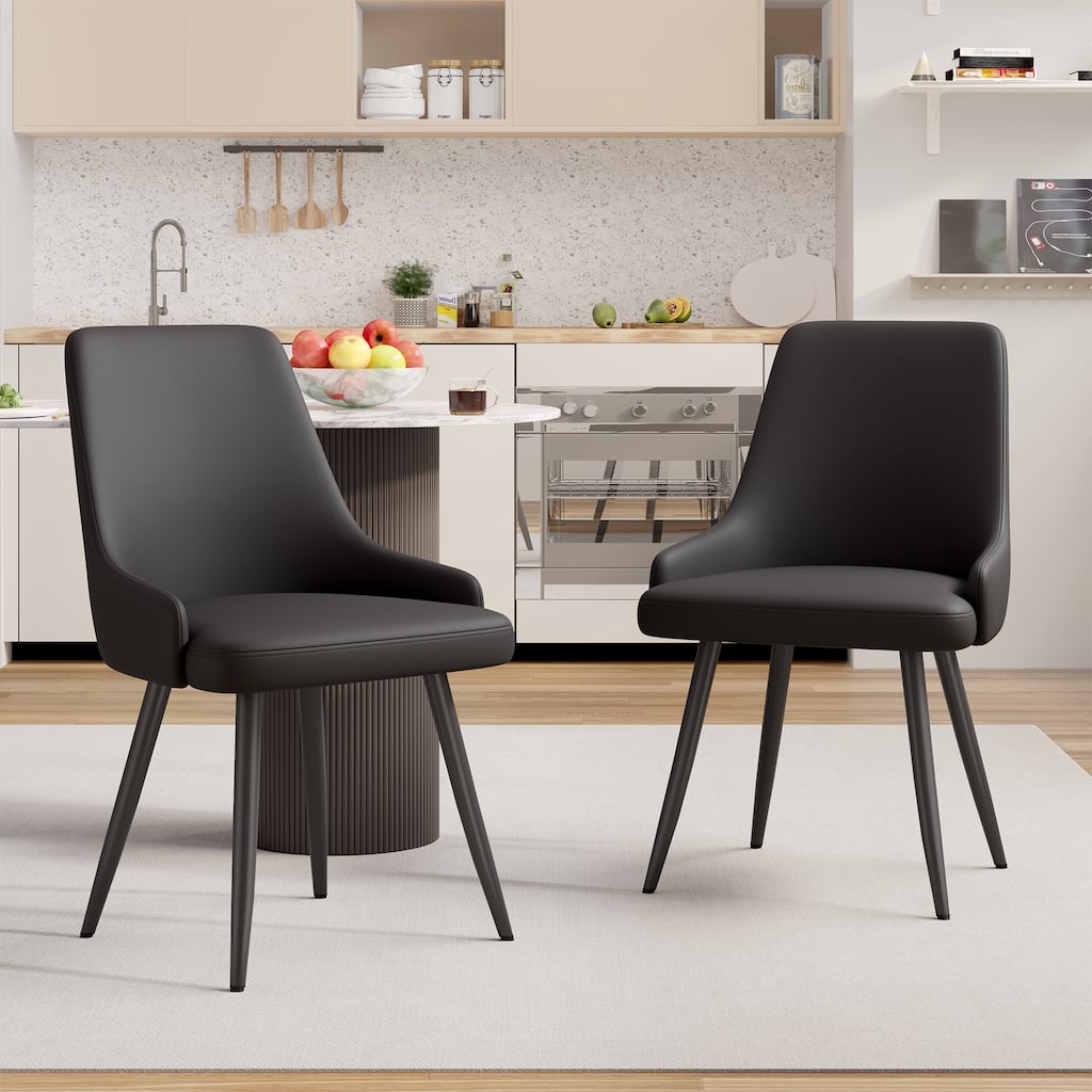 Modern Dining Chairs Set of 2, Spacious Dining Room Chairs with Thick Cushion, Comfortable Upholstered Dining Chairs