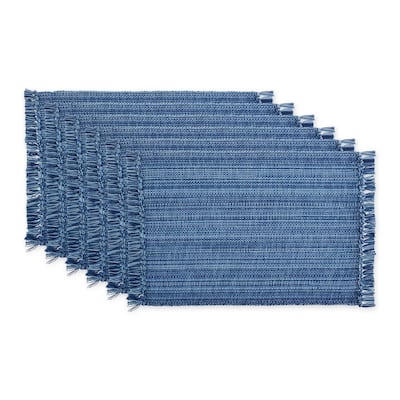 Variegated Nautical Blue Fringe Placemat (Set of 6)