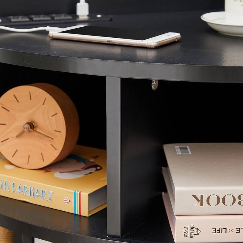 3-Tier Corner Cabinet with USB Outlet