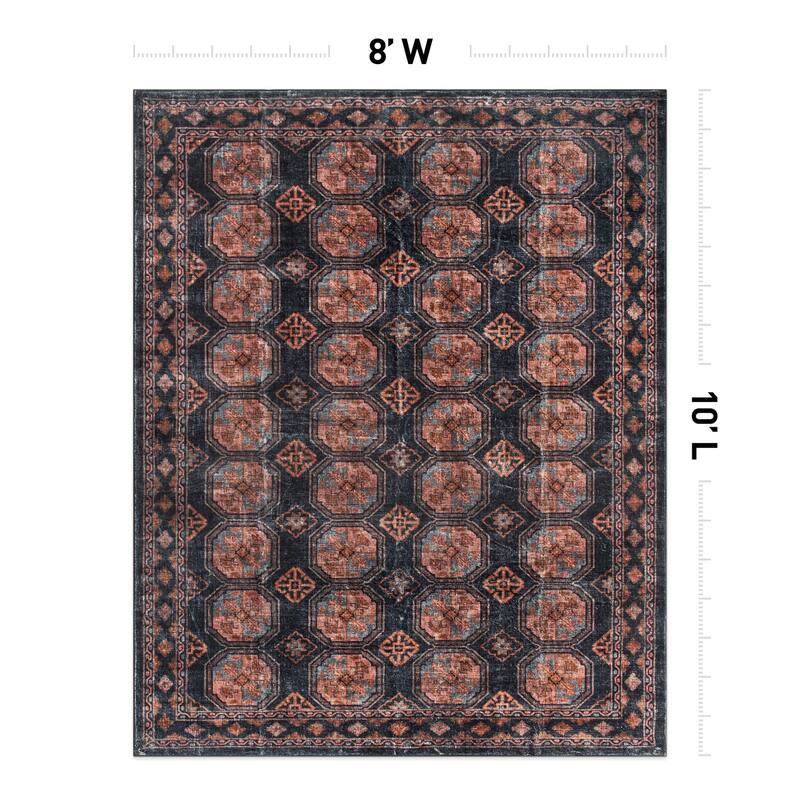 World Rug Gallery Transitional Moroccan Washable Non Slip Area Rug