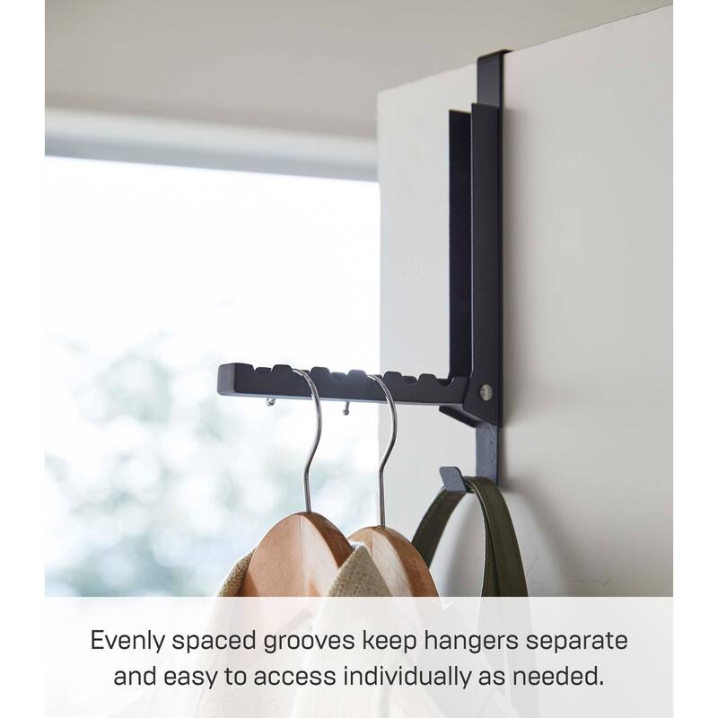 Yamazaki Home Over-the-Door Hook, Steel, 2-Hook, Holds 15.4 lbs - L 8.07 x W 0.79 x H 9.25 inches