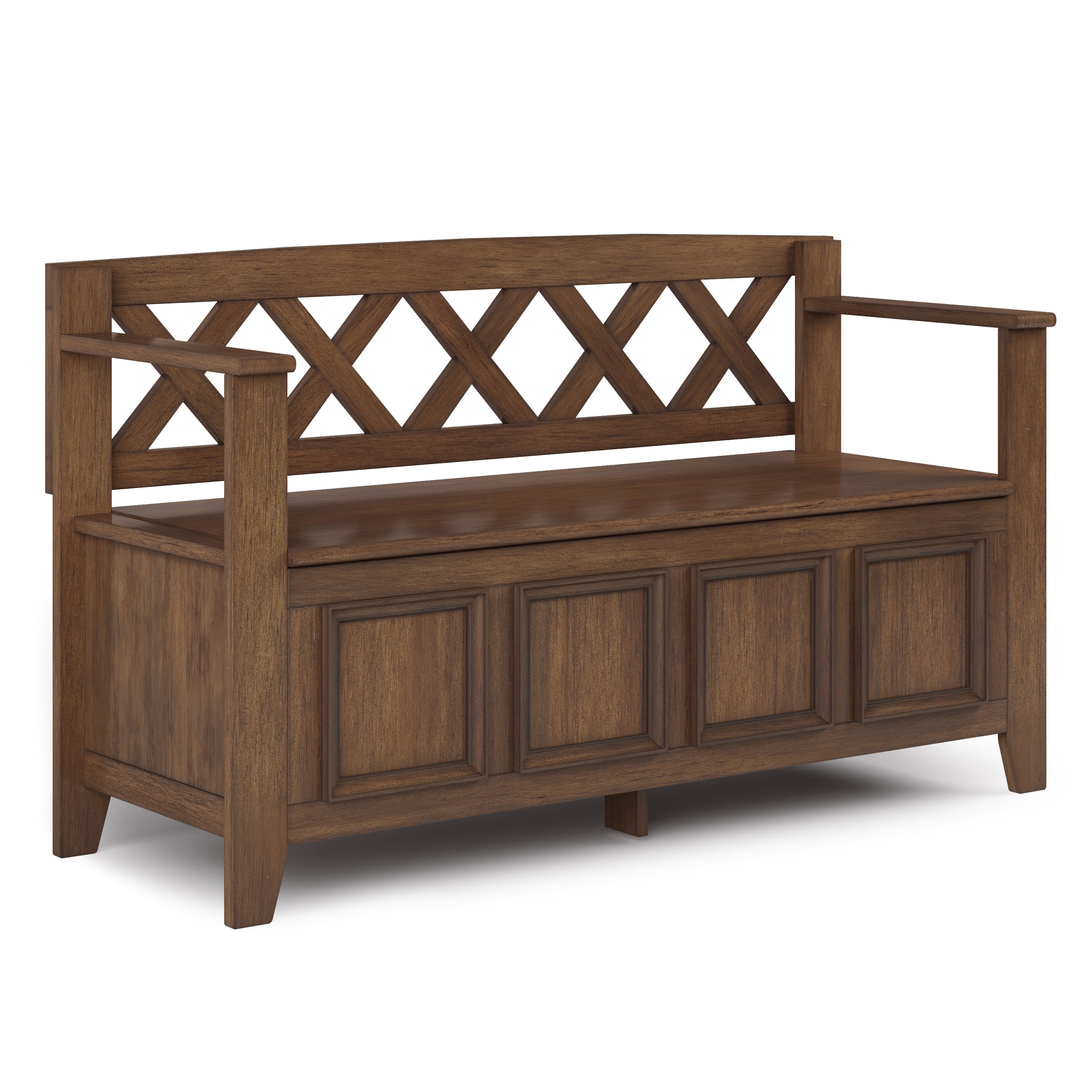 Wyndenhall halifax solid wood 48 best sale inch wide transitional entryway storage bench