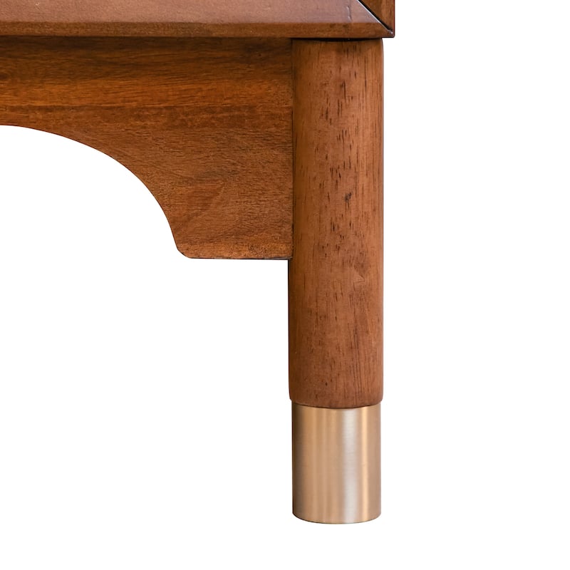 Furniture of America Forma Mid-Century Modern 6-Piece Walnut Solid Wood Platform Bedroom Set